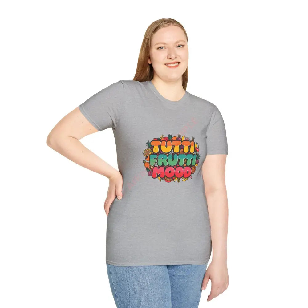 Funky fruit mix T-shirt with psychedelic retro font Positive Vibes Tee Casual Wear Gift for Friends Summer Style