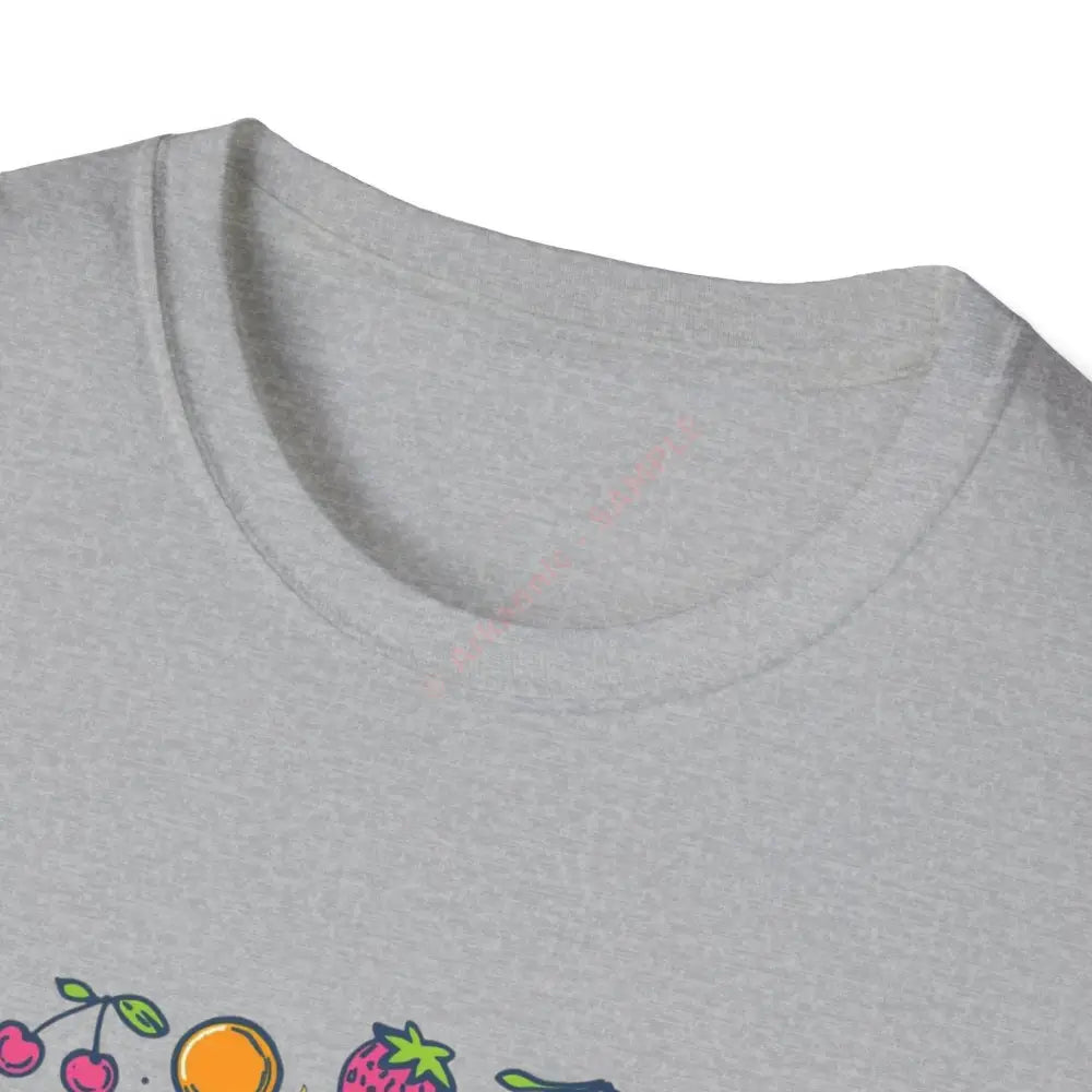 Funky fruit mix T-shirt with psychedelic retro font Positive Vibes Tee Casual Wear Gift for Friends Summer Style