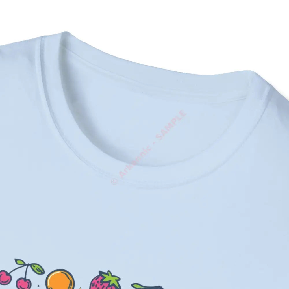 Funky fruit mix T-shirt with psychedelic retro font Positive Vibes Tee Casual Wear Gift for Friends Summer Style