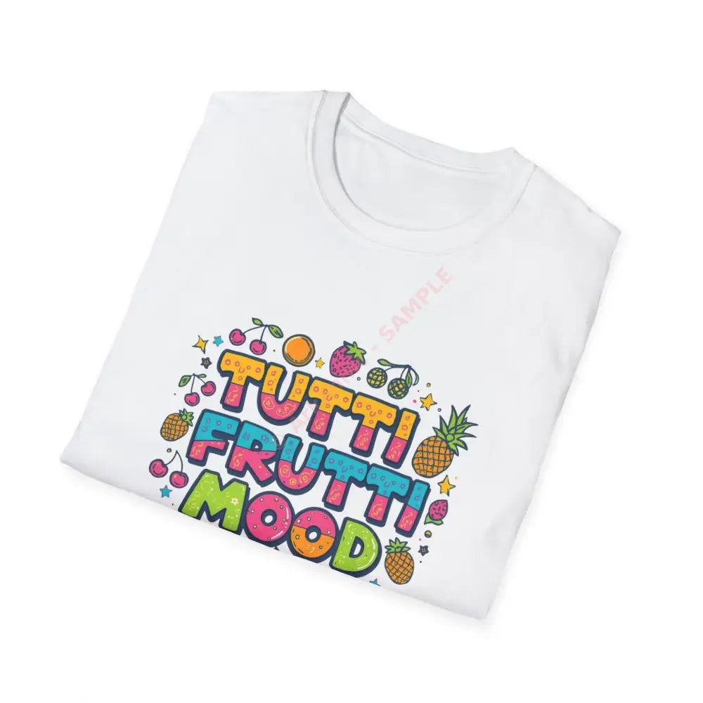 Funky fruit mix T-shirt with psychedelic retro font Positive Vibes Tee Casual Wear Gift for Friends Summer Style