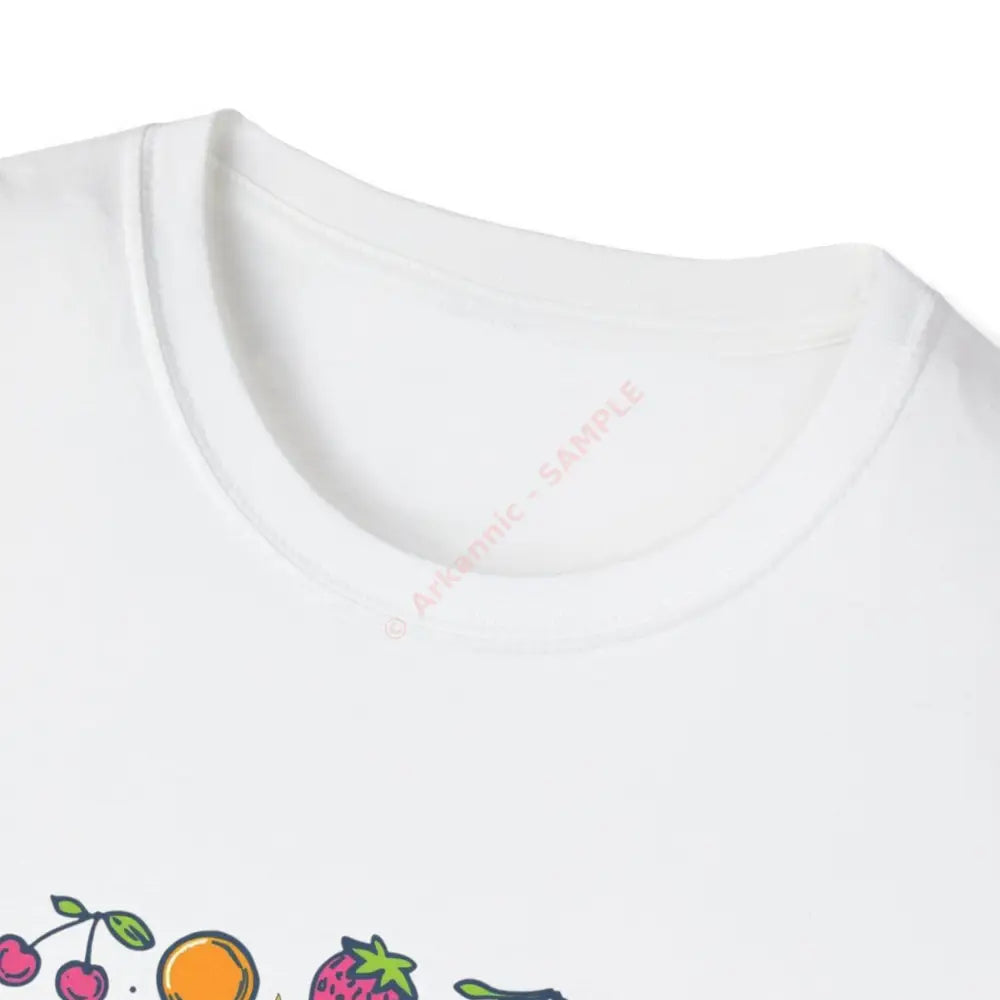 Funky fruit mix T-shirt with psychedelic retro font Positive Vibes Tee Casual Wear Gift for Friends Summer Style