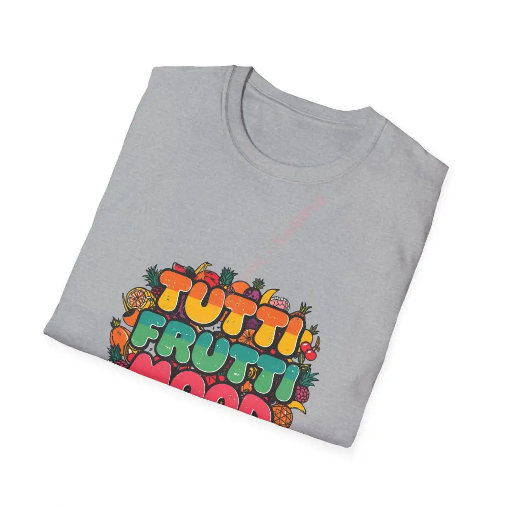 Funky fruit mix T-shirt with psychedelic retro font Positive Vibes Tee Casual Wear Gift for Friends Summer Style