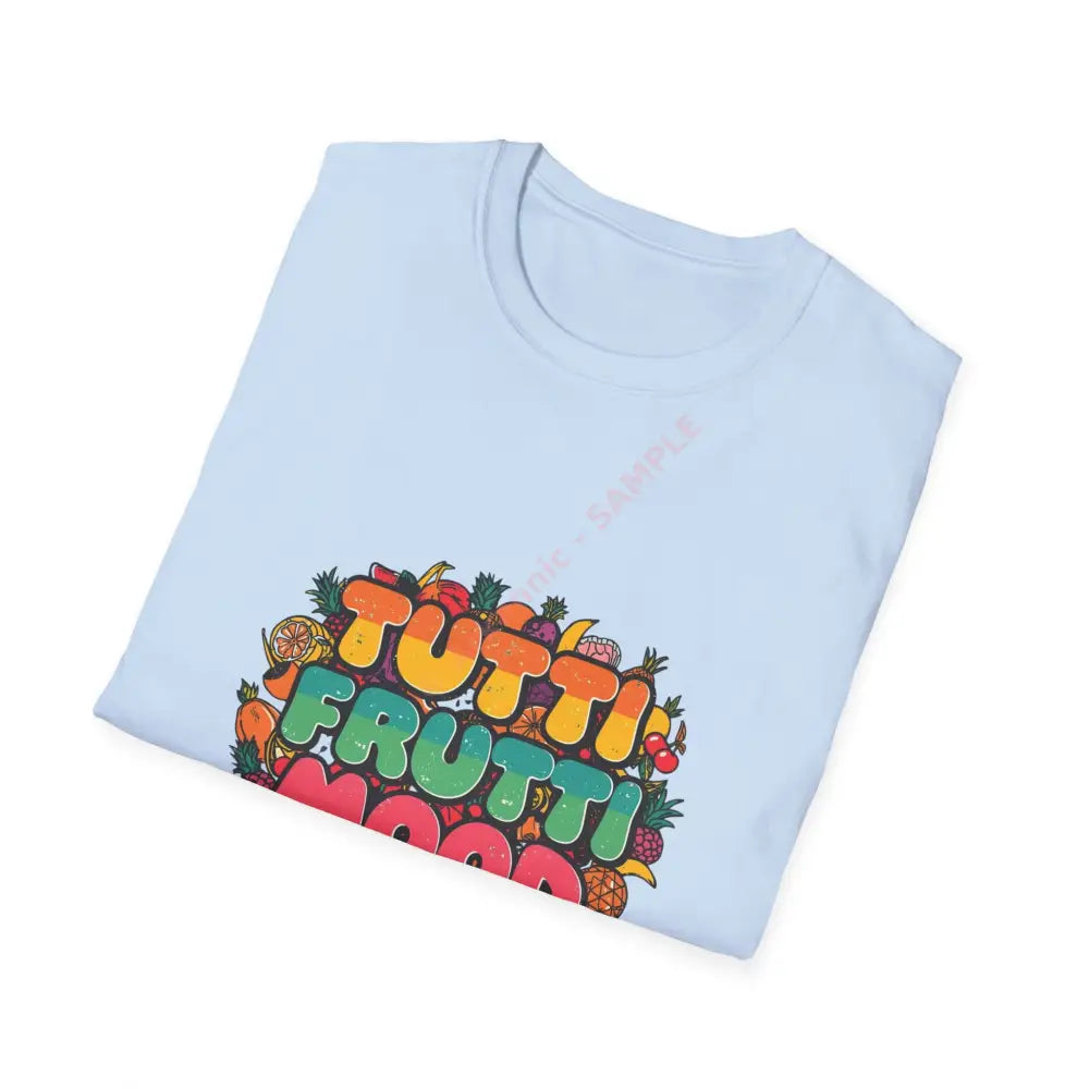 Funky fruit mix T-shirt with psychedelic retro font Positive Vibes Tee Casual Wear Gift for Friends Summer Style