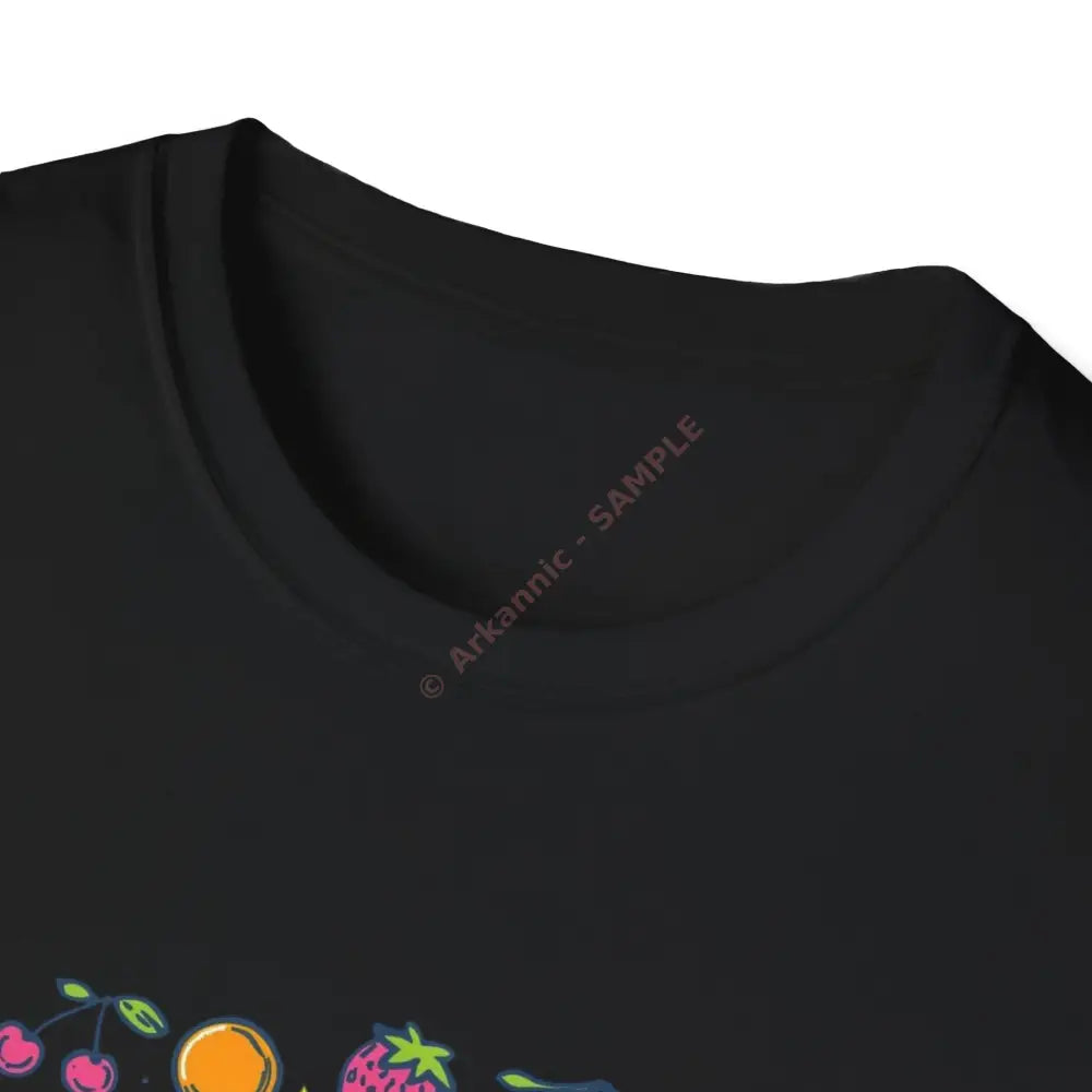 Funky fruit mix T-shirt with psychedelic retro font Positive Vibes Tee Casual Wear Gift for Friends Summer Style