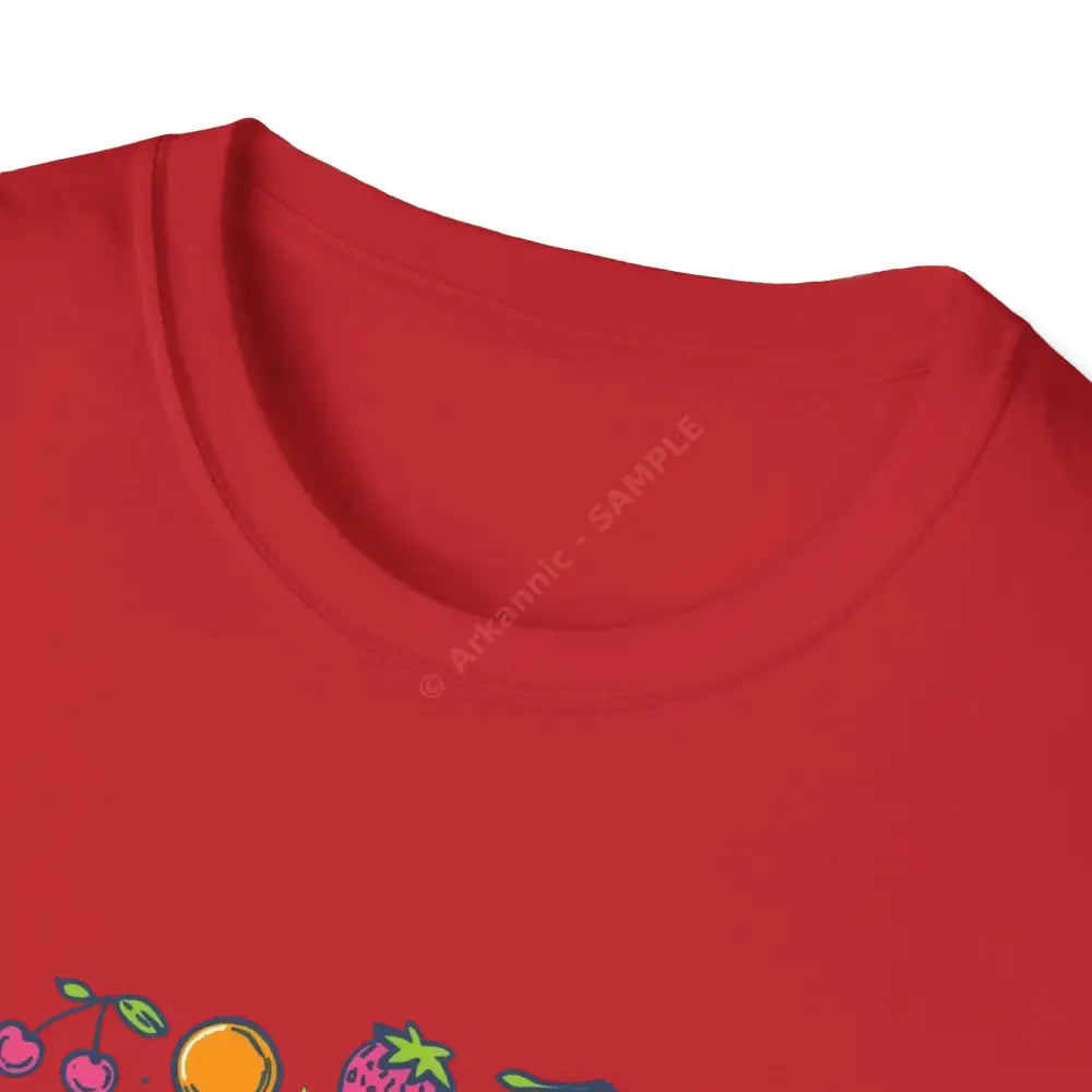 Funky fruit mix T-shirt with psychedelic retro font Positive Vibes Tee Casual Wear Gift for Friends Summer Style