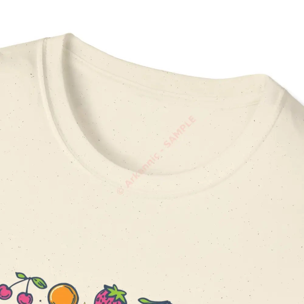 Funky fruit mix T-shirt with psychedelic retro font Positive Vibes Tee Casual Wear Gift for Friends Summer Style