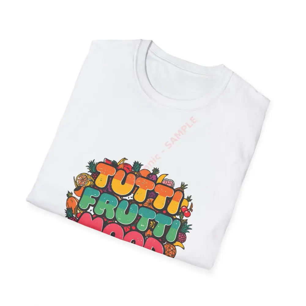 Funky fruit mix T-shirt with psychedelic retro font Positive Vibes Tee Casual Wear Gift for Friends Summer Style