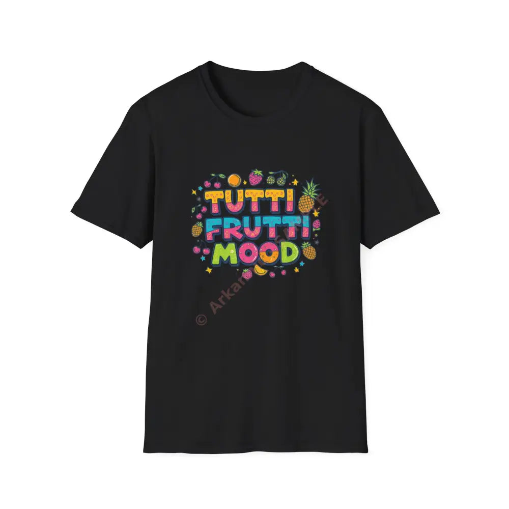 Funky fruit mix T-shirt with psychedelic retro font Positive Vibes Tee Casual Wear Gift for Friends Summer Style