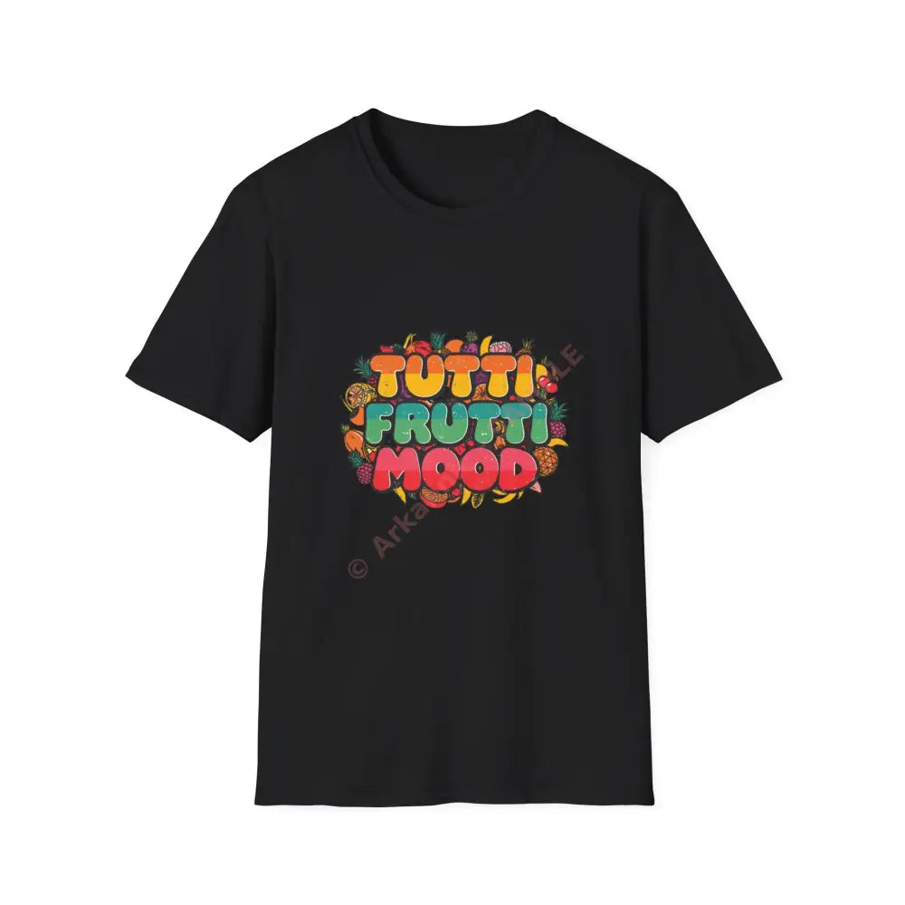 Funky fruit mix T-shirt with psychedelic retro font Positive Vibes Tee Casual Wear Gift for Friends Summer Style