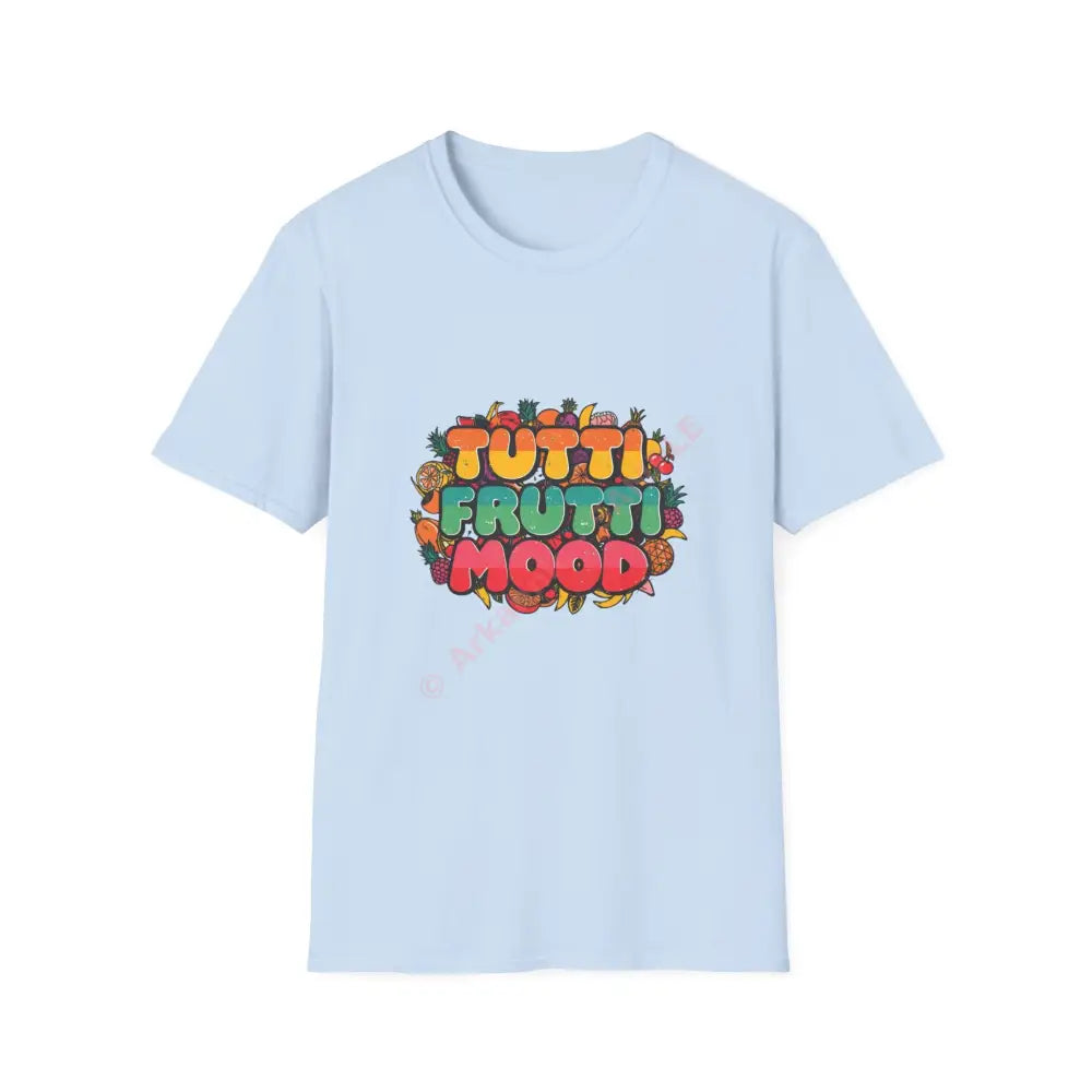 Funky fruit mix T-shirt with psychedelic retro font Positive Vibes Tee Casual Wear Gift for Friends Summer Style