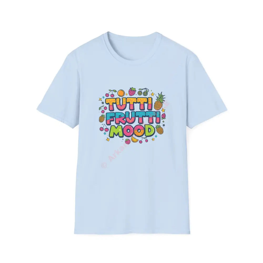 Funky fruit mix T-shirt with psychedelic retro font Positive Vibes Tee Casual Wear Gift for Friends Summer Style