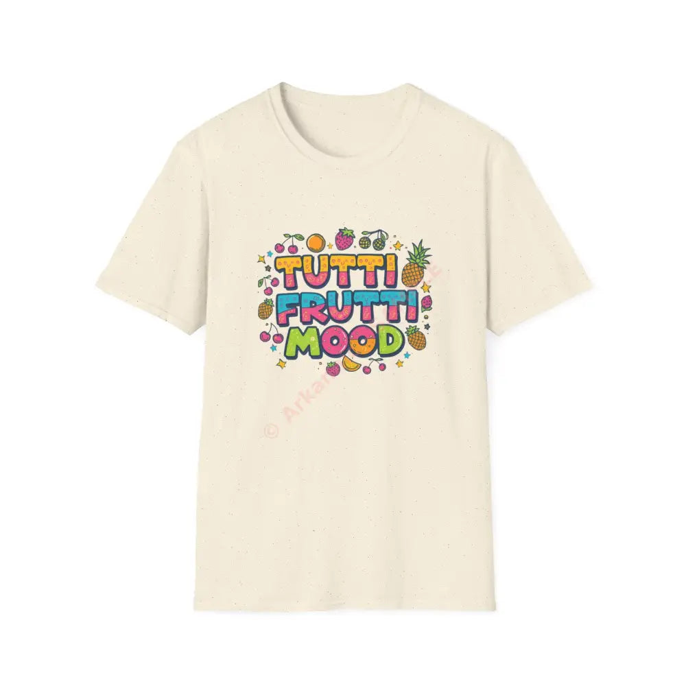 Funky fruit mix T-shirt with psychedelic retro font Positive Vibes Tee Casual Wear Gift for Friends Summer Style