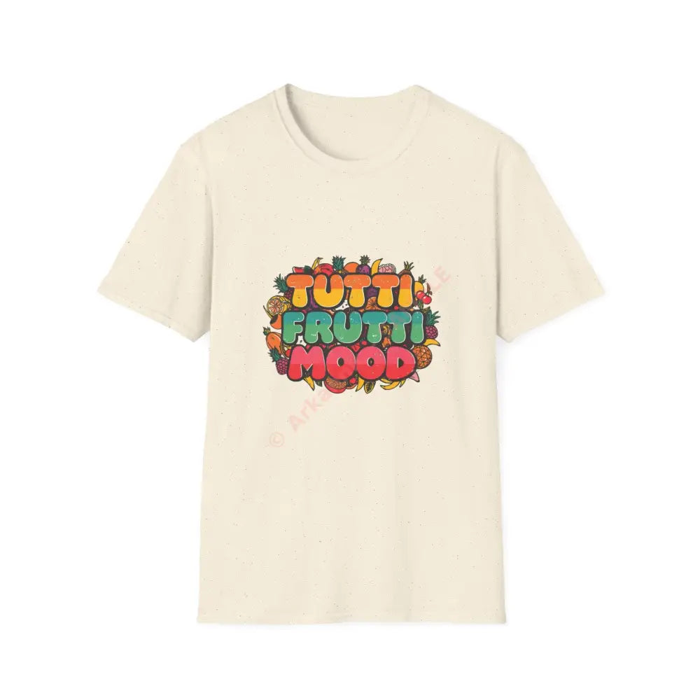 Funky fruit mix T-shirt with psychedelic retro font Positive Vibes Tee Casual Wear Gift for Friends Summer Style