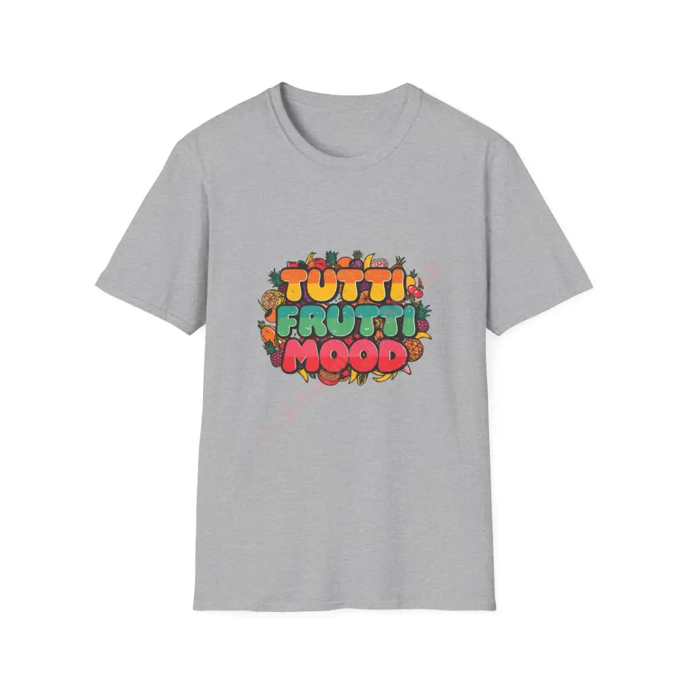Funky fruit mix T-shirt with psychedelic retro font Positive Vibes Tee Casual Wear Gift for Friends Summer Style