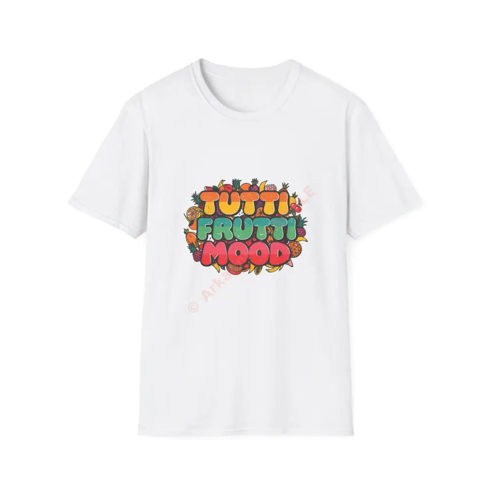 Funky fruit mix T-shirt with psychedelic retro font Positive Vibes Tee Casual Wear Gift for Friends Summer Style