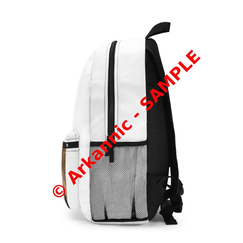 Gilded Companionship: Luxe Canine Portrait High-Fashion Digital Illustration Backpack One size Bags