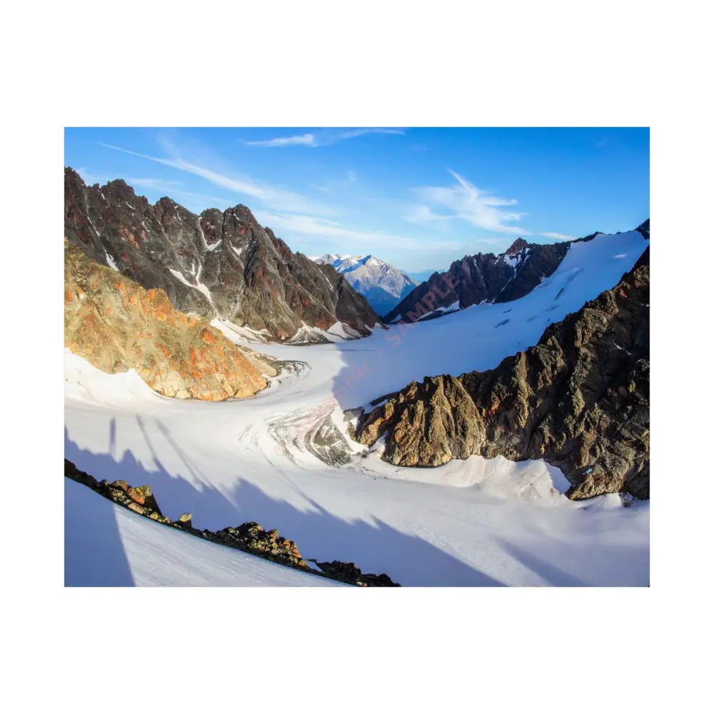 Glacial Majesty: Alpine Wilderness Landscape High-Altitude Geological Panorama Poster 14″ x 11″ Poster