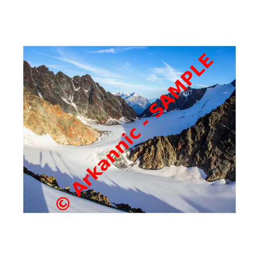 Glacial Majesty: Alpine Wilderness Landscape High-Altitude Geological Panorama Poster 14″ x 11″ Poster