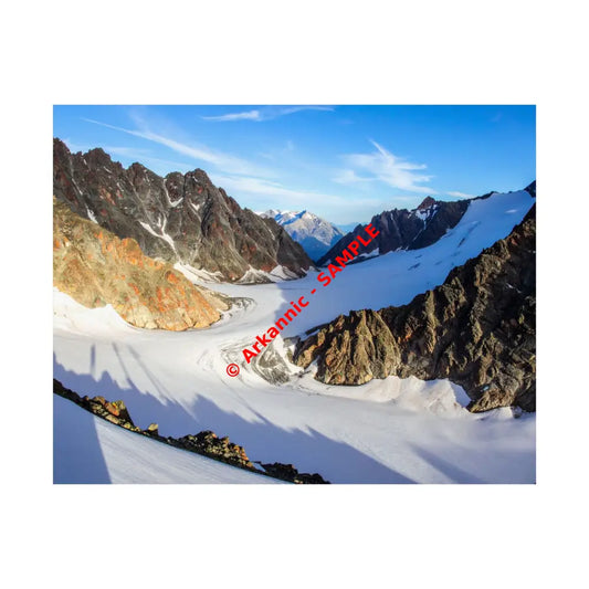 Glacial Majesty: Alpine Wilderness Landscape High-Altitude Geological Panorama Poster 14″ x 11″ Poster