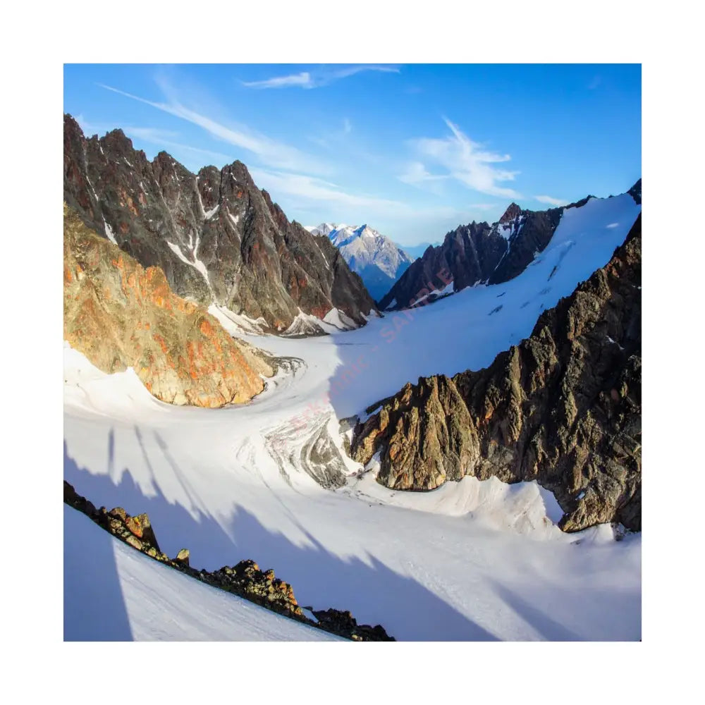 Glacial Majesty: Alpine Wilderness Landscape High-Altitude Geological Panorama Poster 14’’ x 14’’ Poster