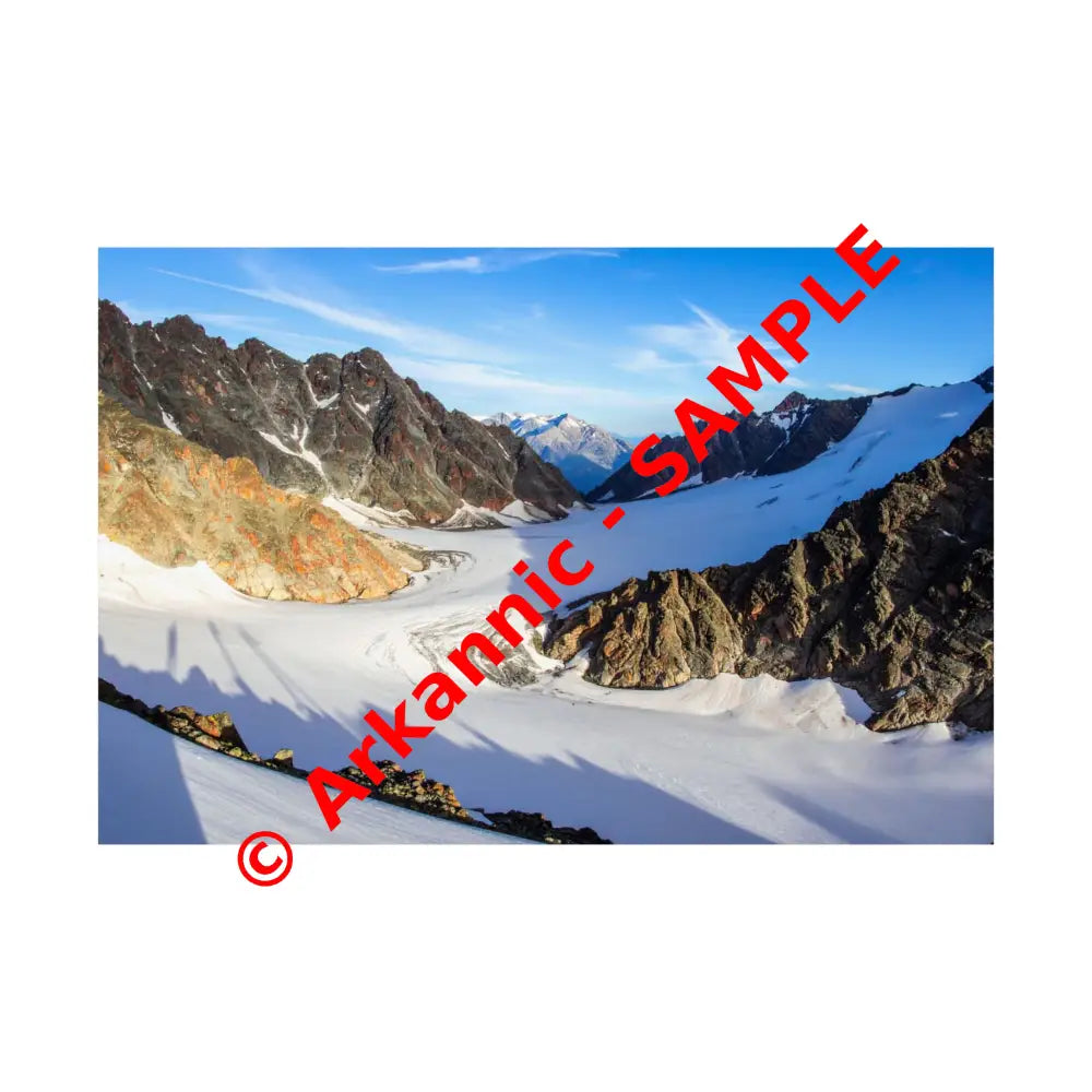 Glacial Majesty: Alpine Wilderness Landscape High-Altitude Geological Panorama Poster 30″ x 20″ Poster