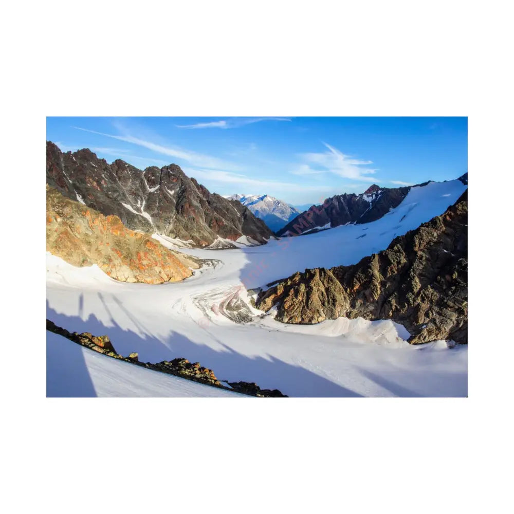 Glacial Majesty: Alpine Wilderness Landscape High-Altitude Geological Panorama Poster 30″ x 20″ Poster