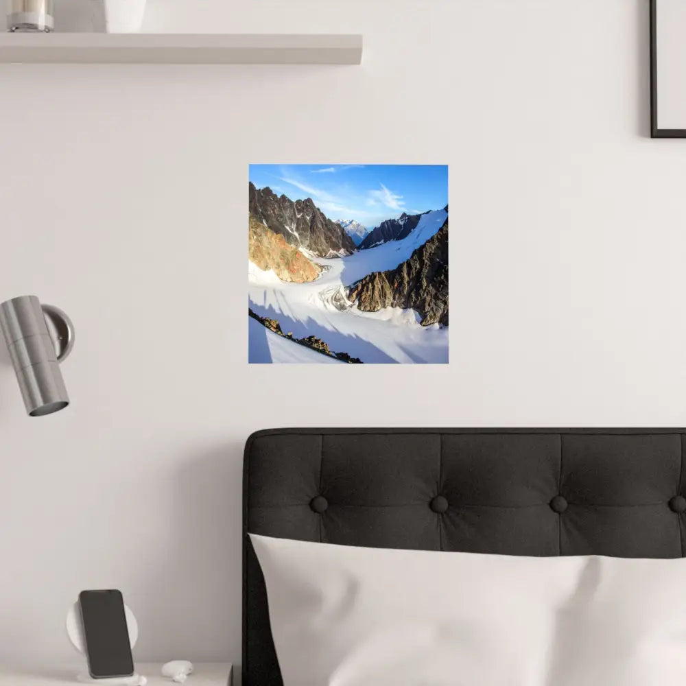 Glacial Majesty: Alpine Wilderness Landscape High-Altitude Geological Panorama Poster Poster