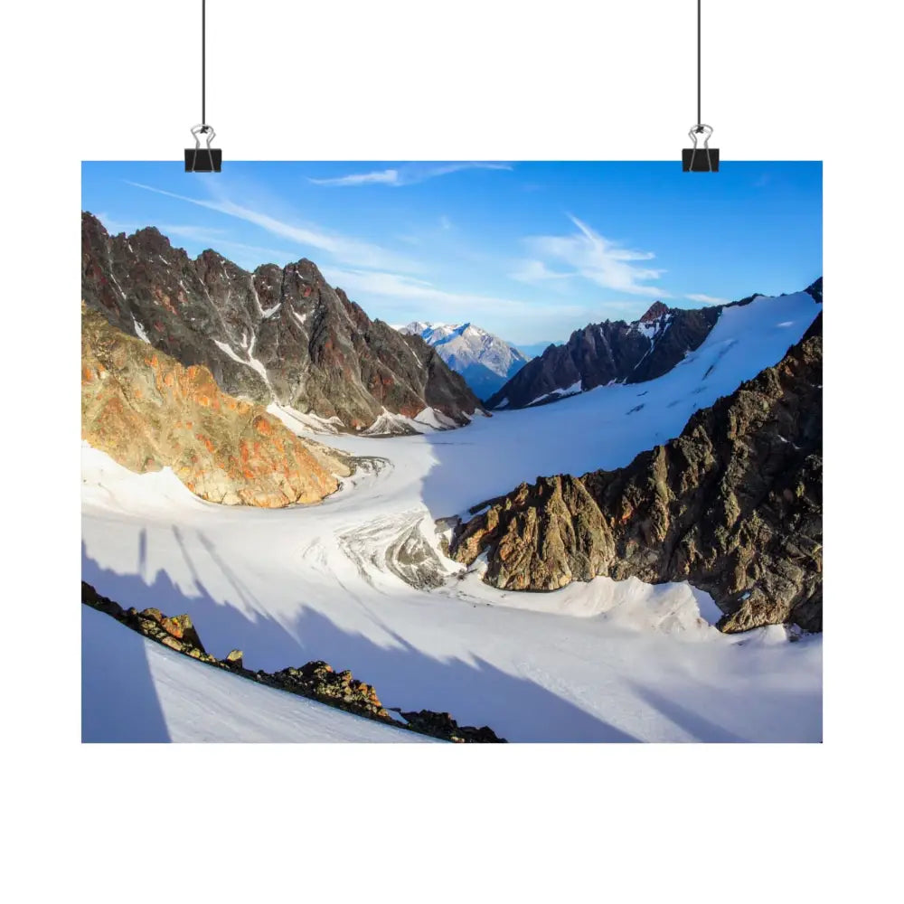 Glacial Majesty: Alpine Wilderness Landscape High-Altitude Geological Panorama Poster Poster
