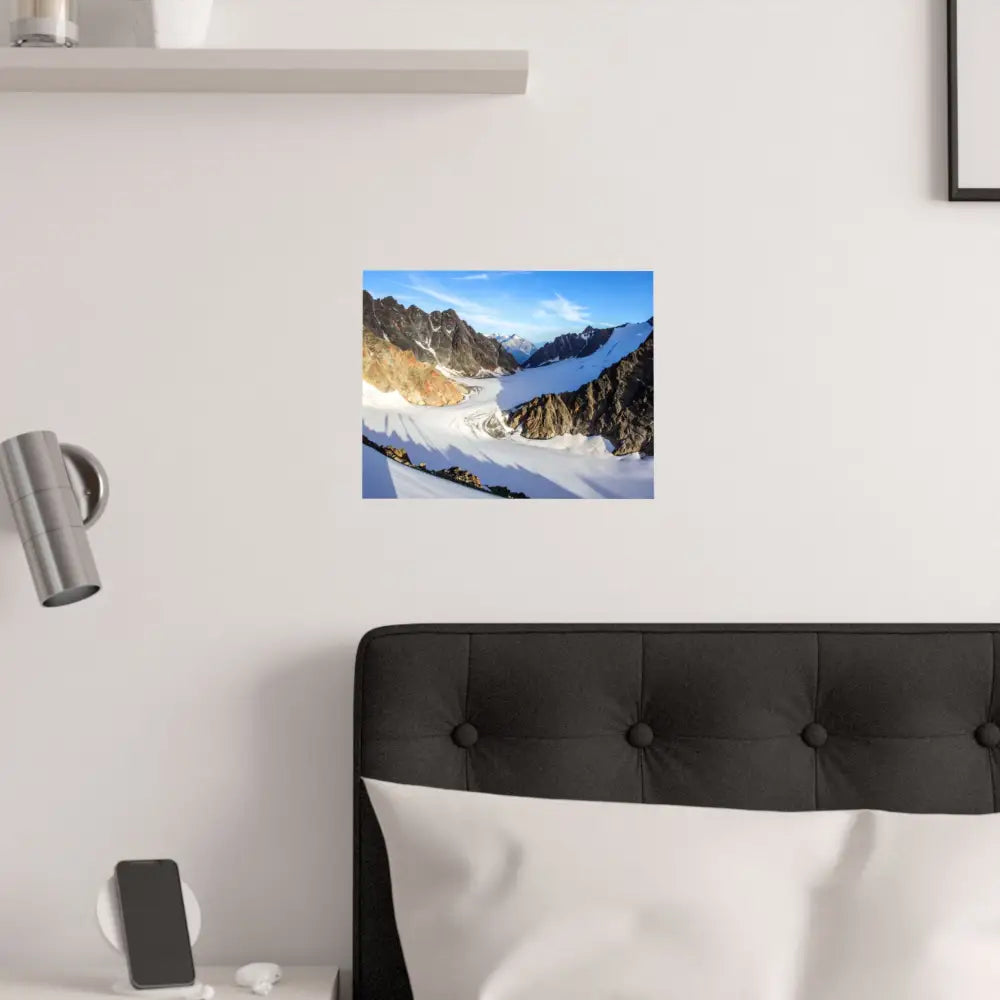 Glacial Majesty: Alpine Wilderness Landscape High-Altitude Geological Panorama Poster Poster