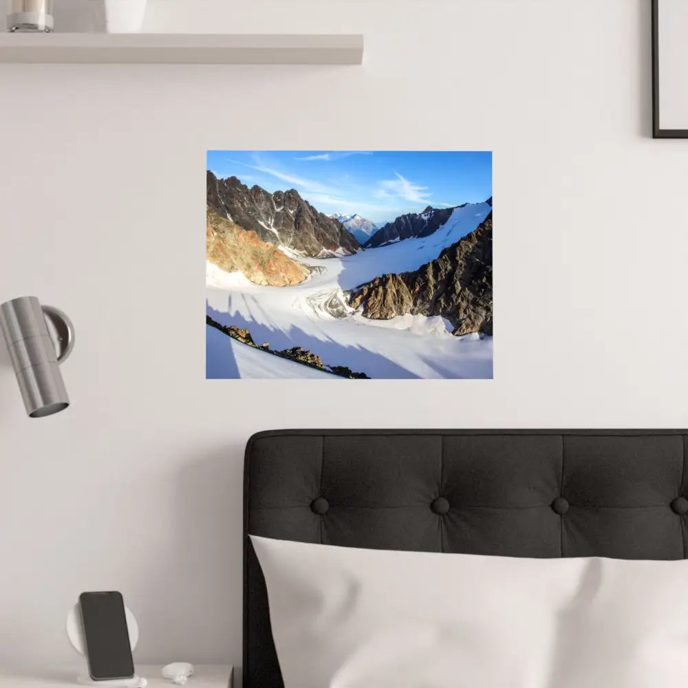 Glacial Majesty: Alpine Wilderness Landscape High-Altitude Geological Panorama Poster Poster