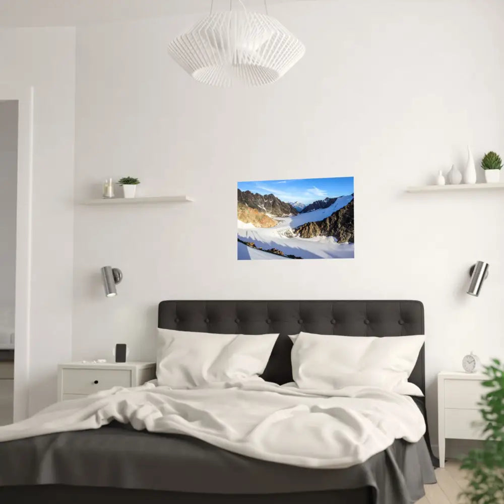 Glacial Majesty: Alpine Wilderness Landscape High-Altitude Geological Panorama Poster Poster