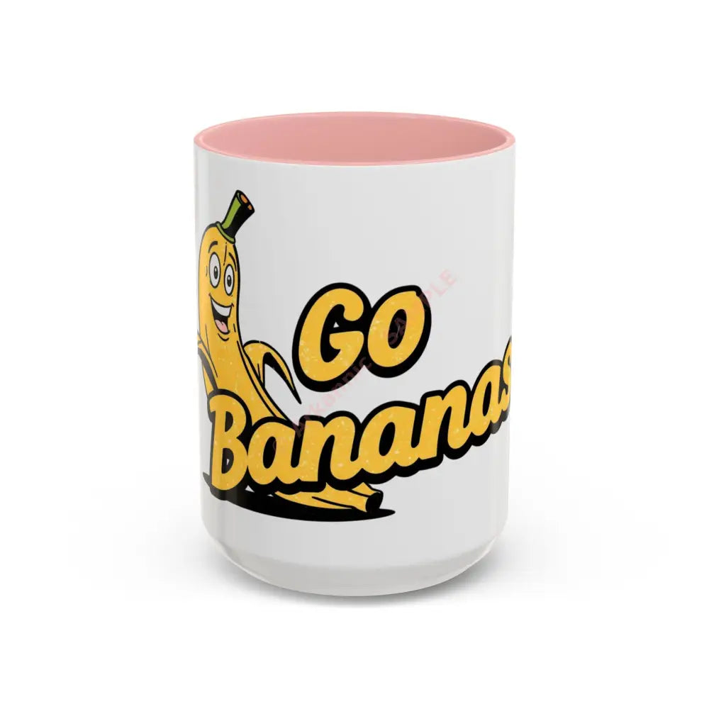 Go Bananas Coffee Mug, 15oz / Pink Mug