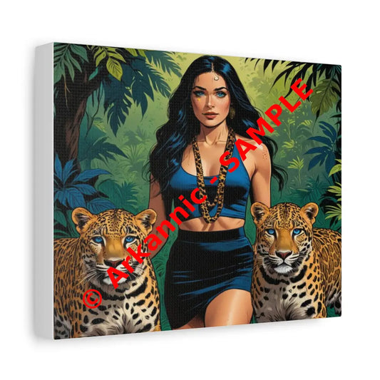 Guardians of the Jungle: Feline Harmony Graphic Novel Wildlife PortraitCanvas 10’’ x 8’’ (Horizontal) / 1.25’’ Canvas