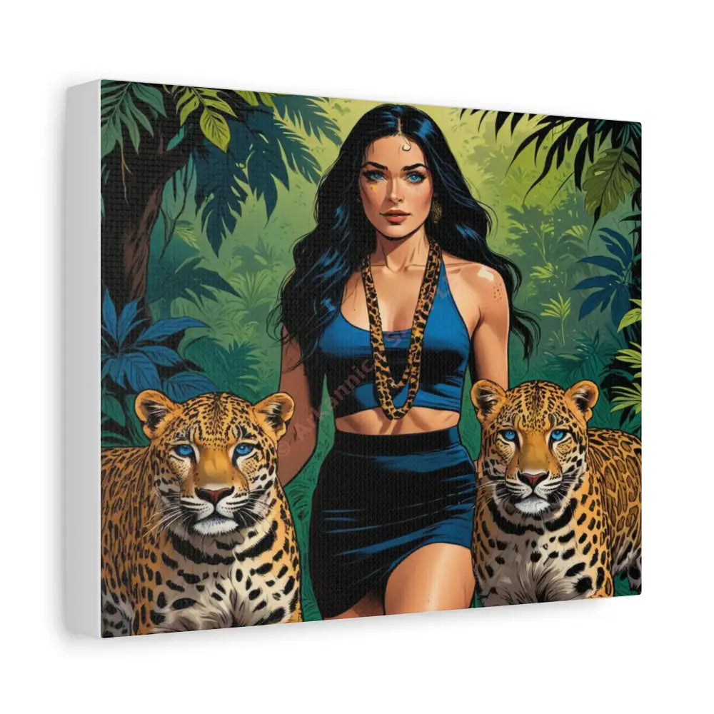 Guardians of the Jungle: Feline Harmony Graphic Novel Wildlife PortraitCanvas 10’’ x 8’’ (Horizontal) / 1.25’’ Canvas