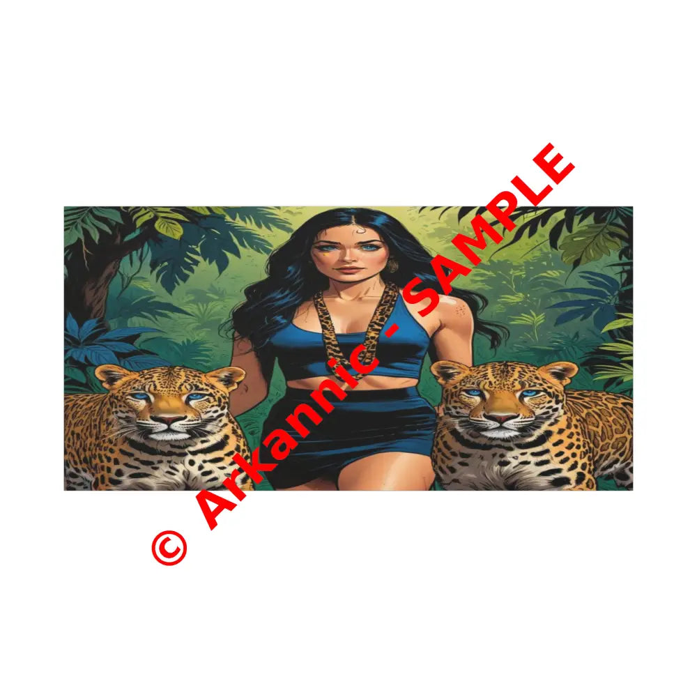 Guardians of the Jungle: Feline Harmony Graphic Novel Wildlife PortraitCanvas 48″ x 24″ (Horizontal) / 1.25’’ Canvas