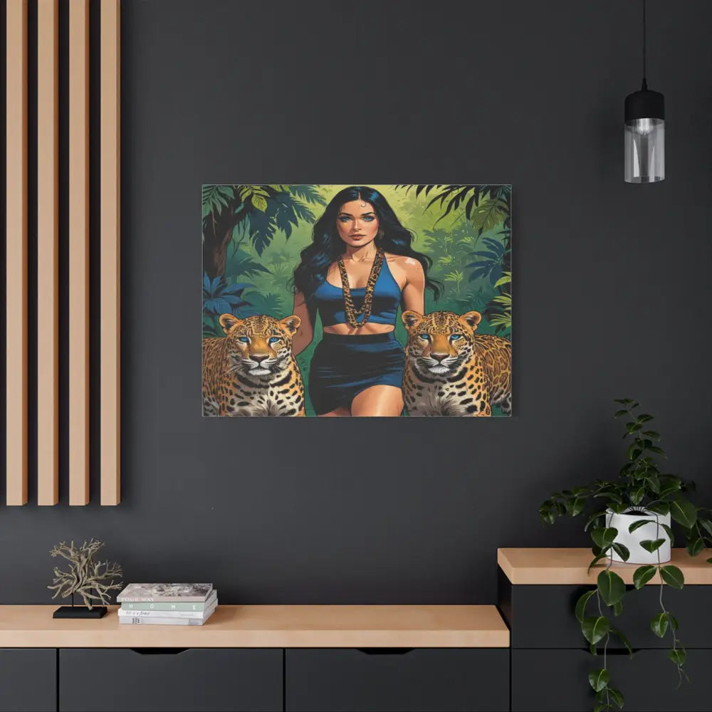 Guardians of the Jungle: Feline Harmony Graphic Novel Wildlife PortraitCanvas Canvas