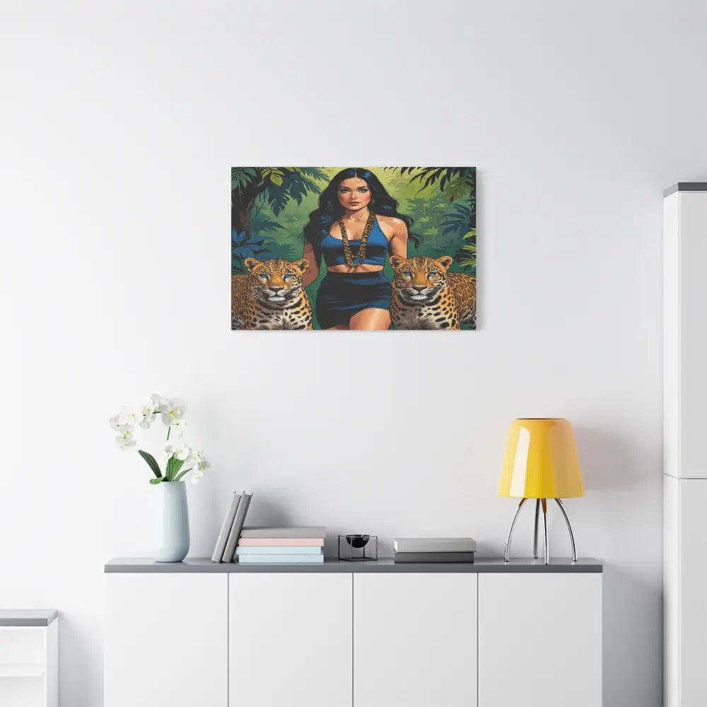 Guardians of the Jungle: Feline Harmony Graphic Novel Wildlife PortraitCanvas Canvas