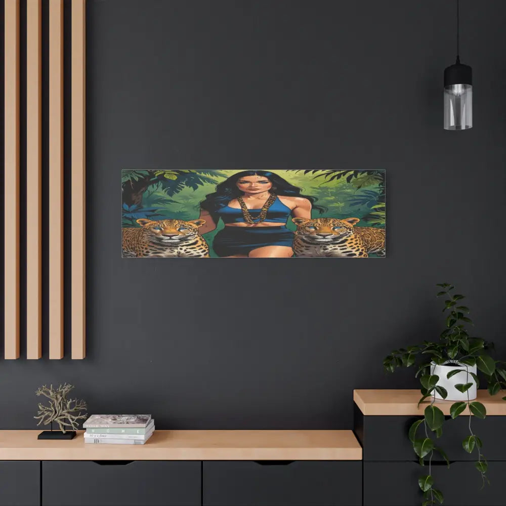 Guardians of the Jungle: Feline Harmony Graphic Novel Wildlife PortraitCanvas Canvas