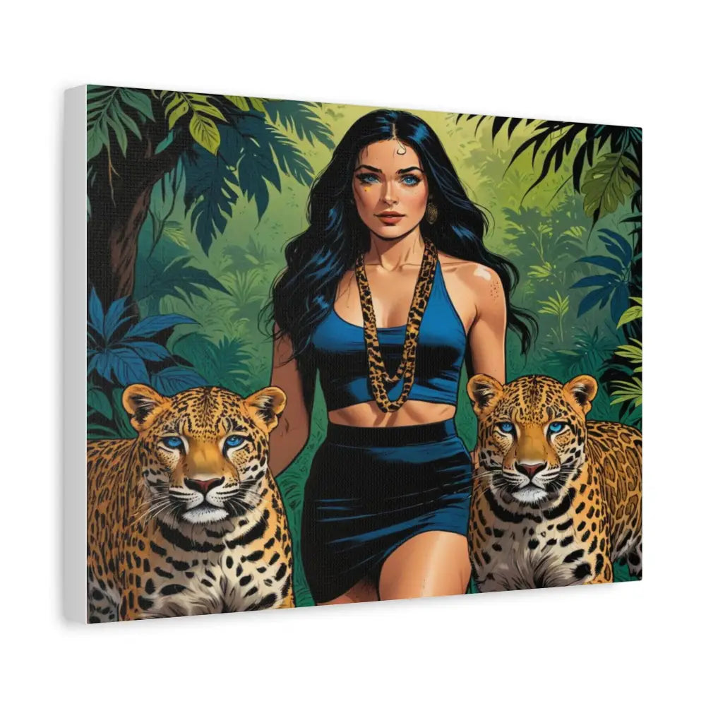Guardians of the Jungle: Feline Harmony Graphic Novel Wildlife PortraitCanvas Canvas