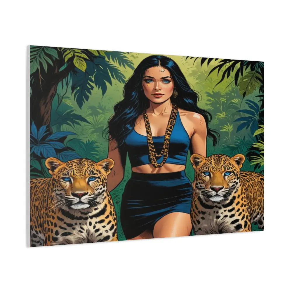 Guardians of the Jungle: Feline Harmony Graphic Novel Wildlife PortraitCanvas Canvas