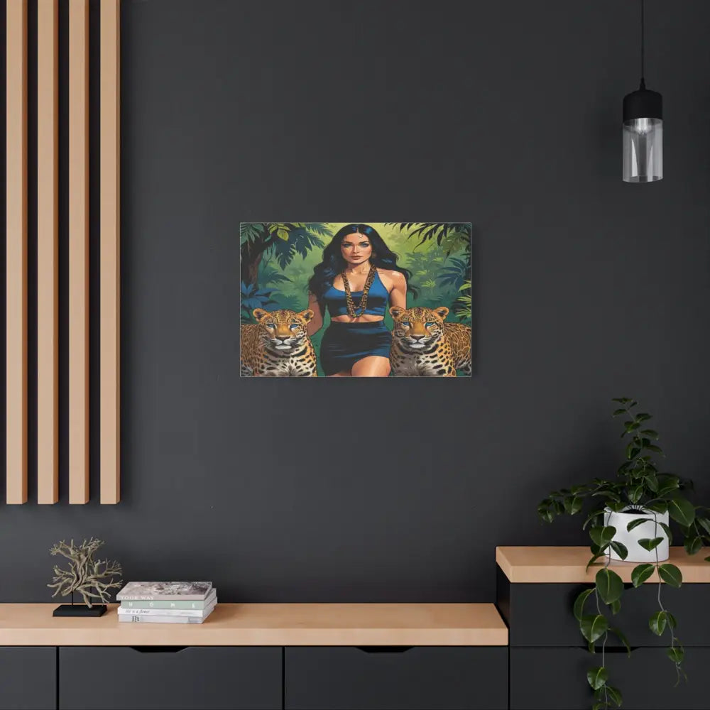 Guardians of the Jungle: Feline Harmony Graphic Novel Wildlife PortraitCanvas Canvas