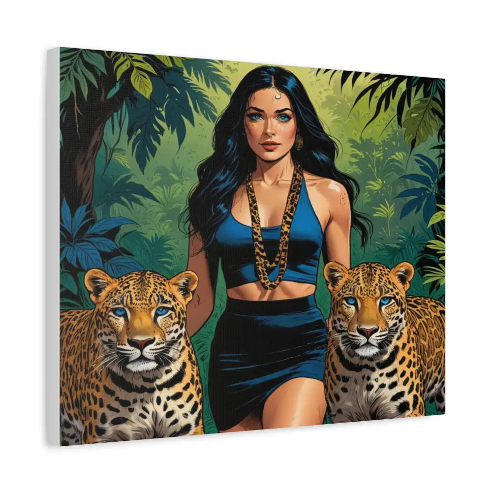 Guardians of the Jungle: Feline Harmony Graphic Novel Wildlife PortraitCanvas Canvas