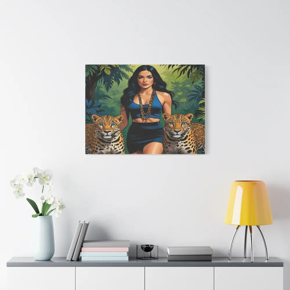 Guardians of the Jungle: Feline Harmony Graphic Novel Wildlife PortraitCanvas Canvas