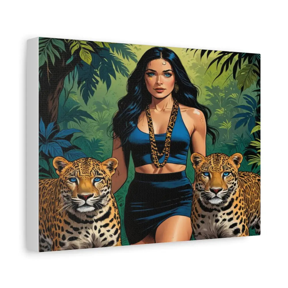Guardians of the Jungle: Feline Harmony Graphic Novel Wildlife PortraitCanvas Canvas