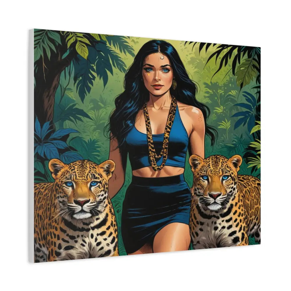 Guardians of the Jungle: Feline Harmony Graphic Novel Wildlife PortraitCanvas Canvas