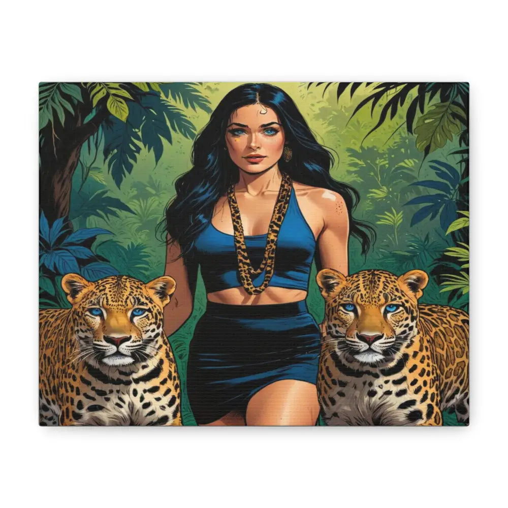Guardians of the Jungle: Feline Harmony Graphic Novel Wildlife PortraitCanvas Canvas