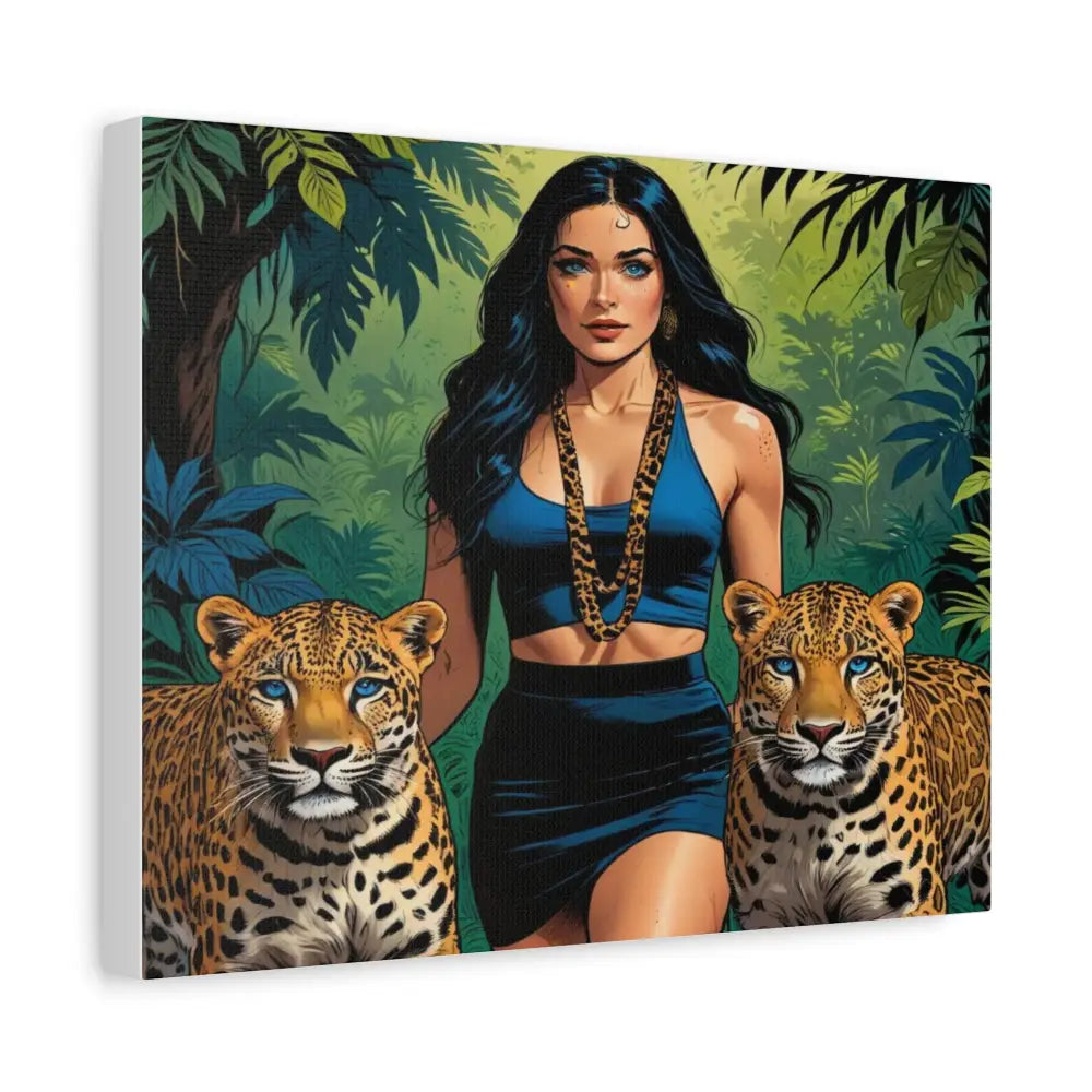 Guardians of the Jungle: Feline Harmony Graphic Novel Wildlife PortraitCanvas Canvas
