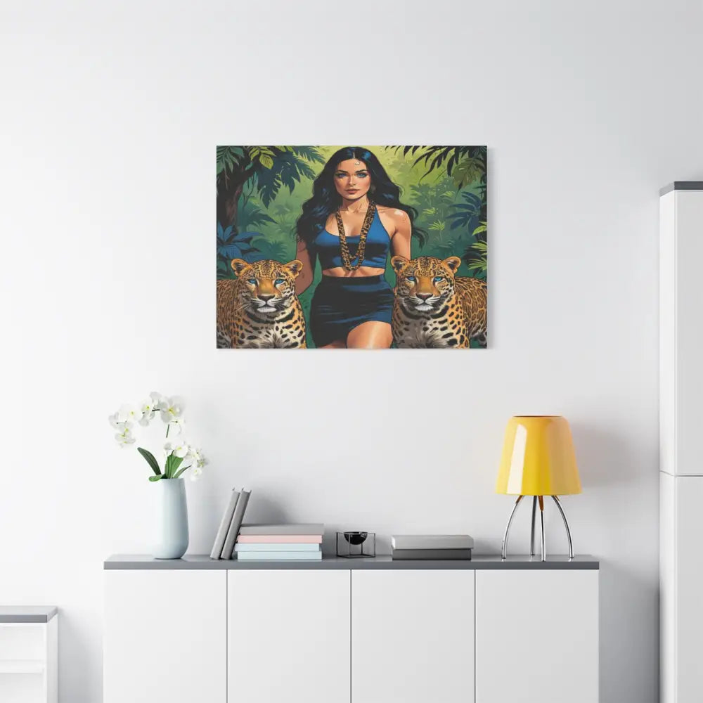 Guardians of the Jungle: Feline Harmony Graphic Novel Wildlife PortraitCanvas Canvas
