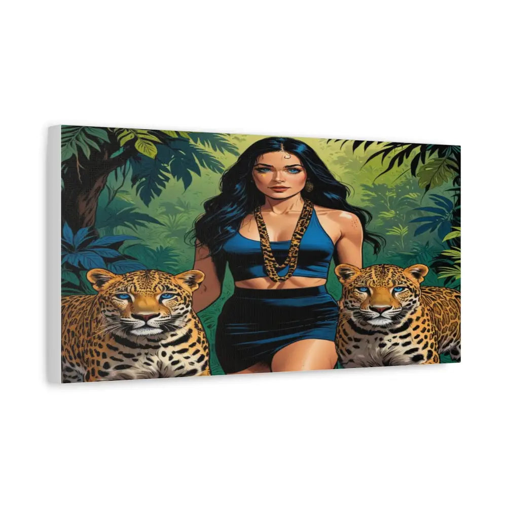 Guardians of the Jungle: Feline Harmony Graphic Novel Wildlife PortraitCanvas Canvas