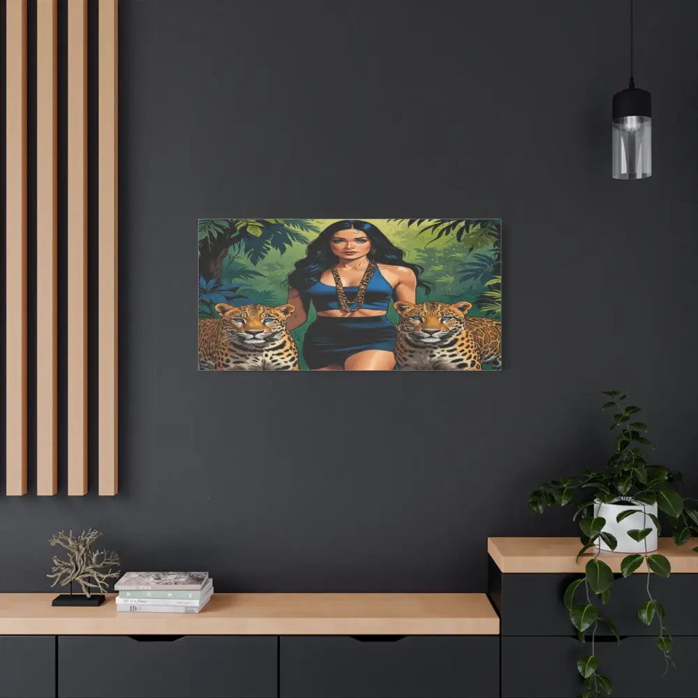 Guardians of the Jungle: Feline Harmony Graphic Novel Wildlife PortraitCanvas Canvas